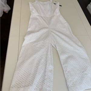 Banana Republic White Eyelet Jumpsuit